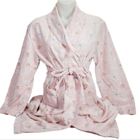 Alexander delRossa Other - L  Alexander delRossa medium robe 36" long pink coffee themed 100% cotton